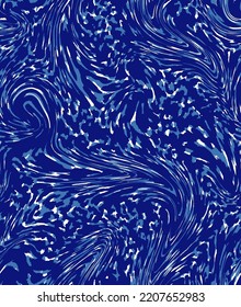 Abstract Hand Drawing Liquid Fluid Wavy Swirl Marbling Leopard Cheetah Animal Skin Seamless Vector Pattern Isolated Background