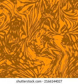 Abstract Hand Drawing Liquid Wavy Zebra Tiger Animal Skin Seamless Vector Pattern Isolated Background