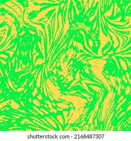 Abstract Hand Drawing Liquid Wavy Zebra Tiger Animal Skin Seamless Vector Pattern Isolated Background