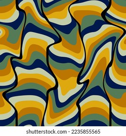 Abstracto Dibujo Mano Liquido Tiras Onduladas Sin Mareo Patrón Vector De Arte Pop Isolado Fondo Aislado  