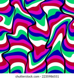 Abstracto Dibujo Mano Liquido Tiras Onduladas Sin Mareo Patrón Vector De Arte Pop Isolado Fondo Aislado  