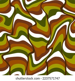 Abstract Hand Drawing Liquid Wavy Stripes Seamless Pop Art Vector Pattern Isolated Background  