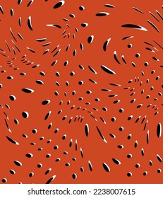 Abstract Hand Drawing Liquid Wavy Halftone Dots Geometric Shapes Seamless Vector Pattern Isolated Background