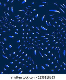 Abstract Hand Drawing Liquid Wavy Halftone Dots Geometric Shapes Seamless Vector Pattern Isolated Background