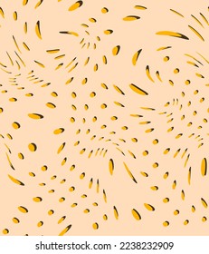 Abstract Hand Drawing Liquid Wavy Halftone Dots Geometric Shapes Seamless Vector Pattern Isolated Background