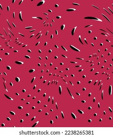 Abstract Hand Drawing Liquid Wavy Halftone Dots Geometric Shapes Seamless Vector Pattern Isolated Background