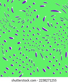 Abstract Hand Drawing Liquid Wavy Halftone Dots Geometric Shapes Seamless Vector Pattern Isolated Background
