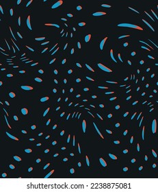 Abstraktes Handziehen flüssiger Wavy Halftone Punkte Geometrische Formen Nahtlose Vektormuster isolierter Hintergrund