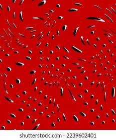 Abstract Hand Drawing Liquid Wavy Halftone Dots Geometric Shapes Seamless Vector Pattern Isolated Background