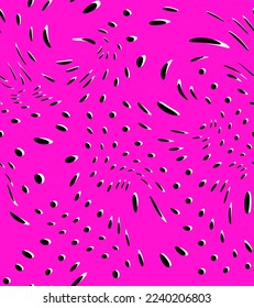 Abstract Hand Drawing Liquid Wavy Halftone Dots Geometric Shapes Seamless Vector Pattern Isolated Background
