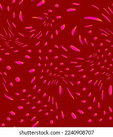 Abstract Hand Drawing Liquid Wavy Halftone Dots Geometric Shapes Seamless Vector Pattern Isolated Background