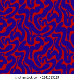 Abstract Hand Drawing Liquid Wavy Brush Strokes Seamless Vector Pattern Isolated Background