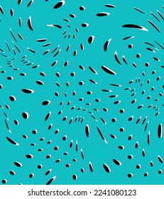 Abstract Hand Drawing Liquid Wavy Halftone Dots Geometric Shapes Seamless Vector Pattern Isolated Background
