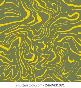 Abstract Hand Drawing Liquid Wavy Zebra Tiger Animal Skin Seamless Vector Pattern Isolated Background	
