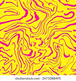 Abstract Hand Drawing Liquid Wavy Zebra Tiger Animal Skin Seamless Vector Pattern Isolated Background	
