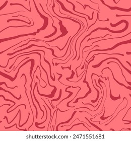 Abstract Hand Drawing Liquid Wavy Zebra Tiger Animal Skin Seamless Vector Pattern Isolated Background	
