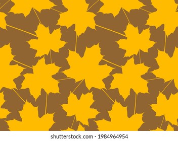 Abstract Hand Drawing Maple Leaves Seamless Vector Pattern Isolated Background