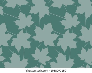 Abstract Hand Drawing Maple Leaves Seamless Vector Pattern Isolated Background