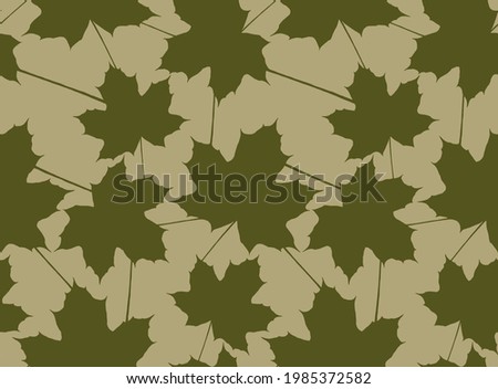 Abstract Hand Drawing Maple Leaves Seamless Vector Pattern Isolated Background