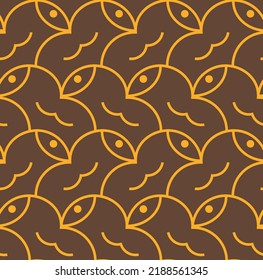 Abstract Hand Drawing Minimal Birds Seamless Vector Pattern Isolated Background