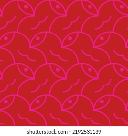 Abstract Hand Drawing Minimal Birds Seamless Vector Pattern Isolated Background