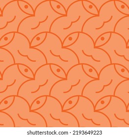 Abstract Hand Drawing Minimal Birds Seamless Vector Pattern Isolated Background