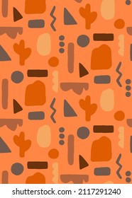 Resumen Mezcla de Dibujo Mano Formas Geométricas Señales Iconos Patrón vectorial transparente Fondo aislado