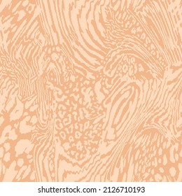 Abstract Hand Drawing Mix Leopard Cheetah Skin Shapes Zebra Stripes Repeating Vector Pattern Isolated Background