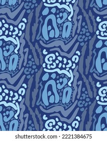 Abstraktes Handzeichnen Mix Leopard Cheetah Skin Formen Zebra Tiger Streifen Wiederholung Vektormuster einzeln Hintergrund