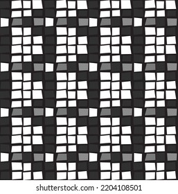 Resumen Mano Dibujo Mosaico Cuadrados Cubos Bloques Patrón Vector sin Margen Fondo Aislado