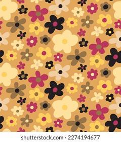 Abstracto Dibujo Mano Multicolor Sencillo Cuto Ditsy Mezcla Flores Vector sin Maravilla Patrón De Fondo Aislado