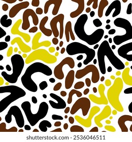 Dibujo a mano Abstractas Patrón de Vector de piel de animal sin costuras de guepardo multicolor Fondo aislado