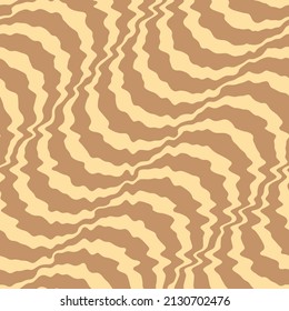 Abstract Hand Drawing Optical Diagonal Wavy Stripes Zebra Tiger Skin Lines Seamless Vector Pattern Isolated Background