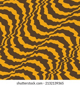 Abstract Hand Drawing Optical Diagonal Wavy Stripes Zebra Tiger Skin Lines Seamless Vector Pattern Isolated Background