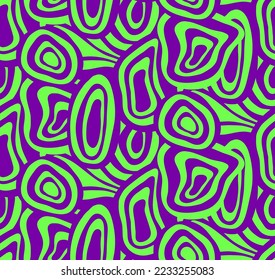 Abstract Hand Drawing Optical Geometric Swirls Stripes Lines Brush Strokes Two Colors Seamless Vector Pattern Isolated Background