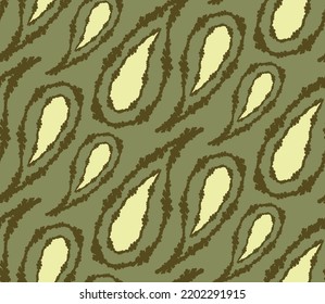 Abstract Hand Drawing Oriental Floral Paisleys Ethnic Geometric Seamless Vector Pattern Isolated Background