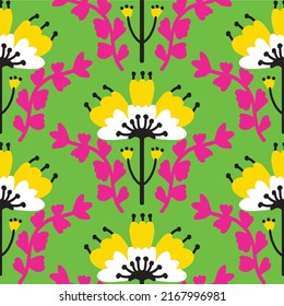 Abstracto Dibujo A Mano Tile Oriental Cerámica Flores de cosecha de vintage étnicas y deja patrón vectorial sin soldadura Fondo aislado