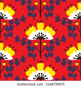 Abstracto Dibujo A Mano Tile Oriental Cerámica Flores de cosecha de vintage étnicas y deja patrón vectorial sin soldadura Fondo aislado