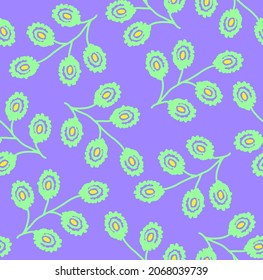Abstract Hand Drawing Peacock Feather Shape Leaves Seamless Vector Pattern Isolated Background