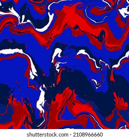 Abstract Hand Drawing Psychedelic Camouflage Wavy Liquid Tie Dye Marble Brush Strokes Seamless Vector Pattern Isolated Background