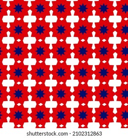 Resumen Dibujo a mano Retro 70 Tile geométrico Estrella de cerámica Formas Vector sin inconvenientes Patrón de fondo aislado