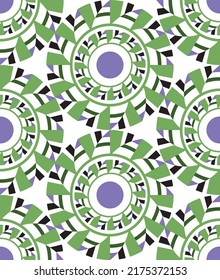 Abstraktes Handziehen Retro Ethnische traditionelle geometrische Formen Circles Nahtlose Vektormuster einzeln auf Hintergrund