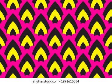 Abstract Hand Drawing Retro Geometric Shapes Triangles Seamless Vector Pattern Isolated Background