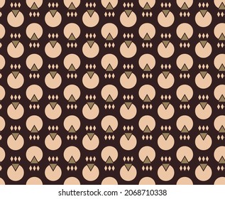 Abstract Hand Drawing Retro Geometric Dots Triangles and Diamond Shapes Seamless Vector Pattern Isolated Background 