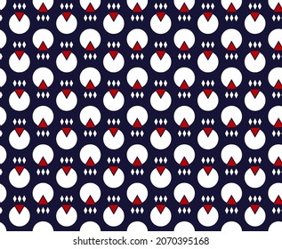 Abstract Hand Drawing Retro Geometric Dots Triangles and Diamond Shapes Seamless Vector Pattern Isolated Background 