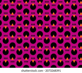 Abstract Hand Drawing Retro Geometric Dots Triangles and Diamond Shapes Seamless Vector Pattern Isolated Background 