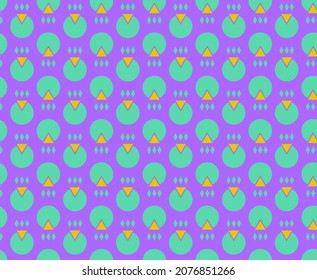 Abstract Hand Drawing Retro Geometric Dots Triangles and Diamond Shapes Seamless Vector Pattern Isolated Background 