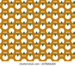Abstract Hand Drawing Retro Geometric Dots Triangles and Diamond Shapes Seamless Vector Pattern Isolated Background 