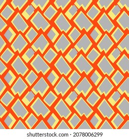 Abstract Hand Drawing Retro Geometric Shapes Squares Seamless Vector Pattern Isolated Background