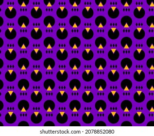 Abstract Hand Drawing Retro Geometric Dots Triangles and Diamond Shapes Seamless Vector Pattern Isolated Background 